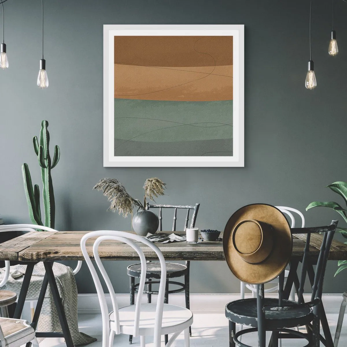 Póster en marco blanco - Composición horizontal - 60x60 cm
