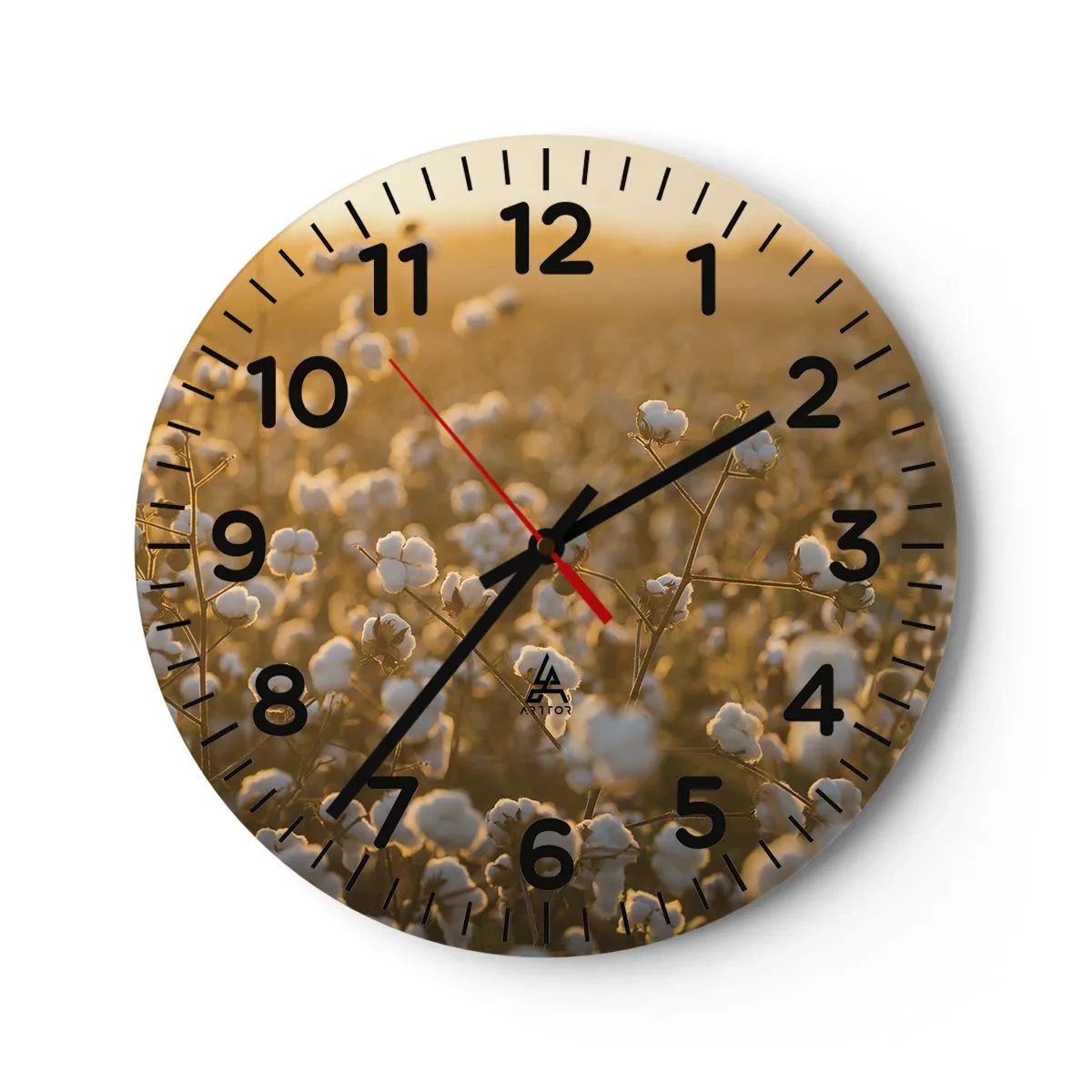 Reloj de pared - Reloj de vidrio - Un campo esponjoso - 30x30 cm