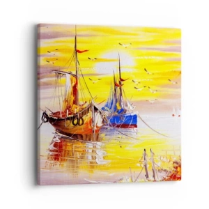 Cuadro sobre lienzo - Impresión de Imagen - Un merecido descanso en el puerto - 40x40 cm