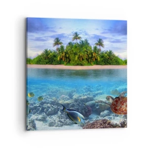 Cuadro sobre lienzo - Impresión de Imagen - Una isla paradisíaca te invita - 70x70 cm