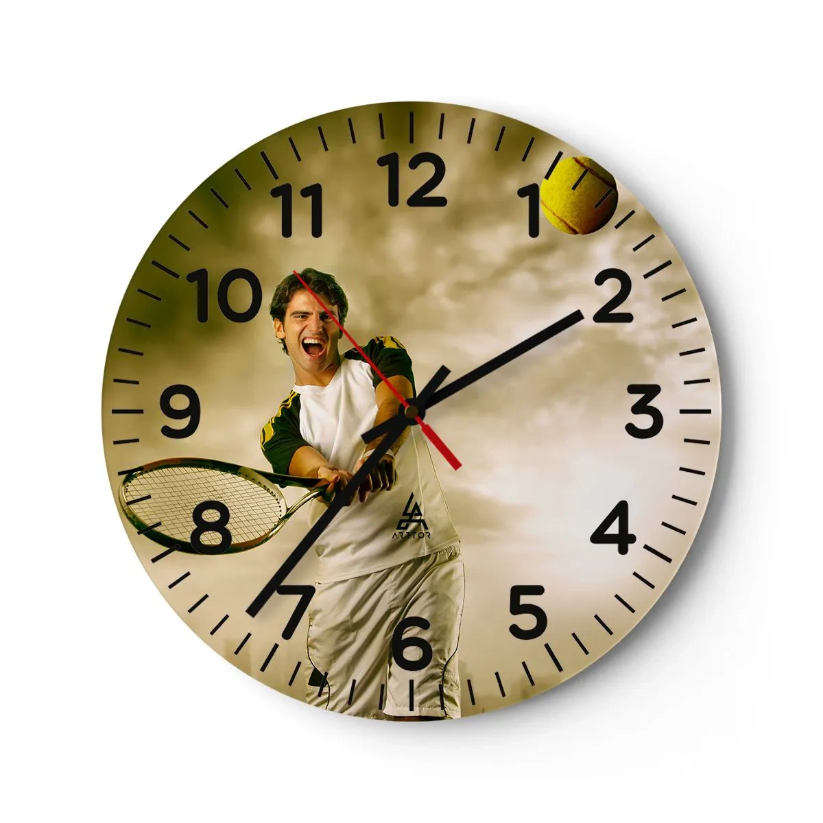 Reloj de pared - Reloj de vidrio - Energía y alegría - 30x30 cm