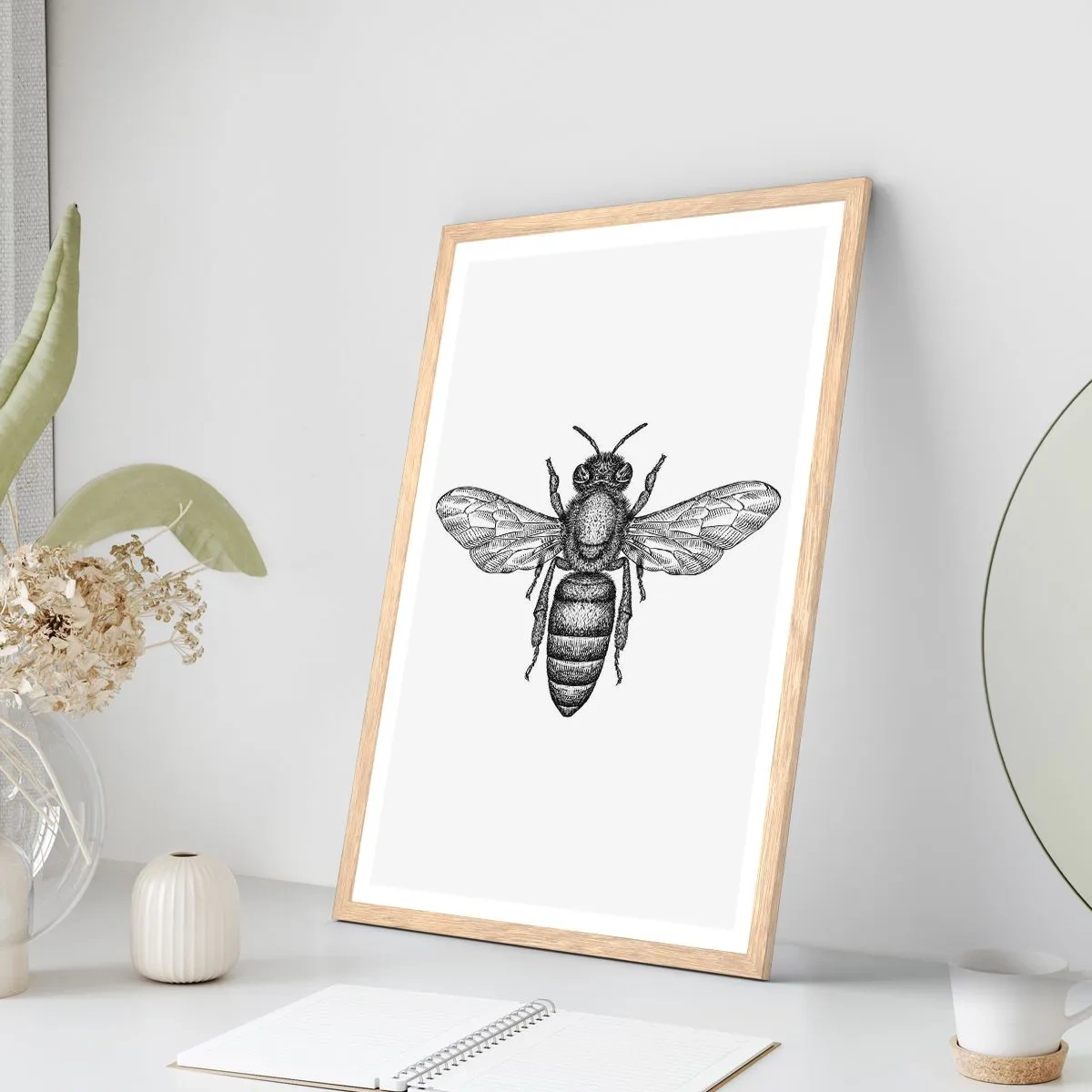 Póster en marco roble claro - Retrato de insecto - 61x91 cm