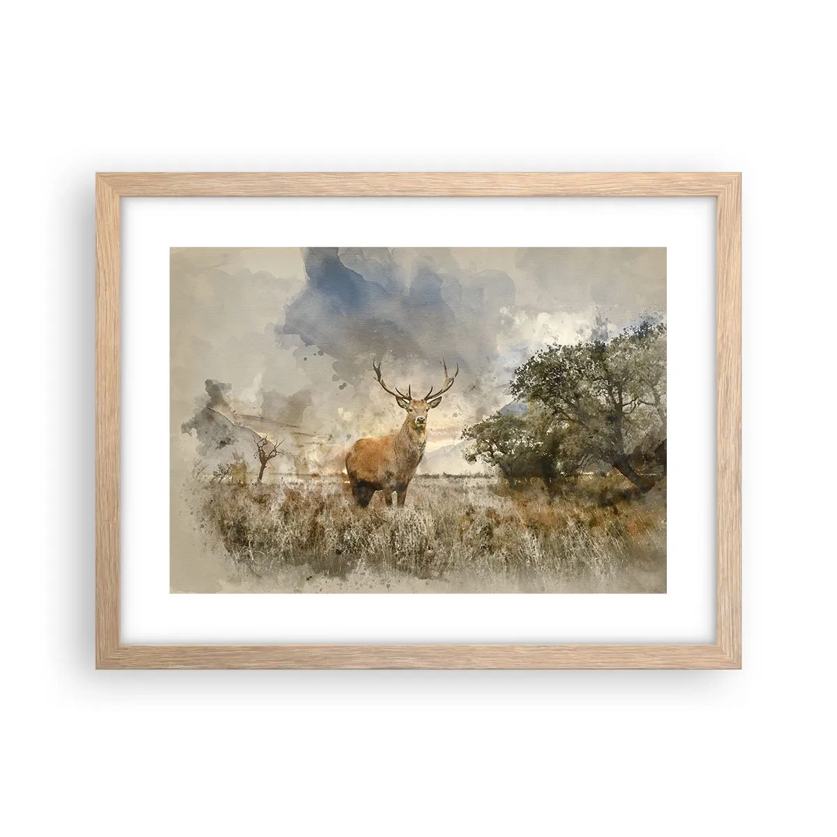 Póster en marco roble claro - Dignidad - fuerza - encanto - 40x30 cm