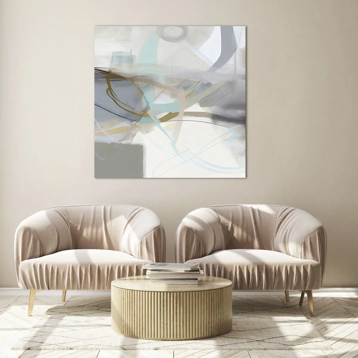 Cuadro sobre vidrio - Impresiones sobre Vidrio - Abstracción brumosa - 30x30 cm
