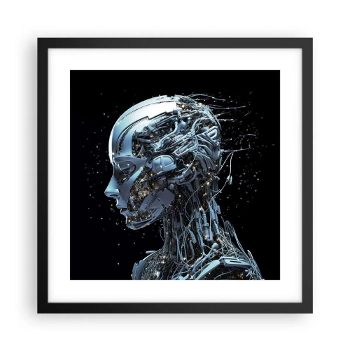 Póster en marco negro - La tecnología es una mujer - 40x40 cm