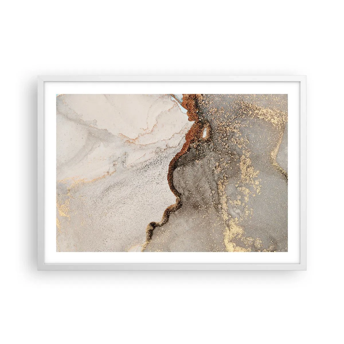 Póster en marco blanco - En la frontera de los colores - 70x50 cm