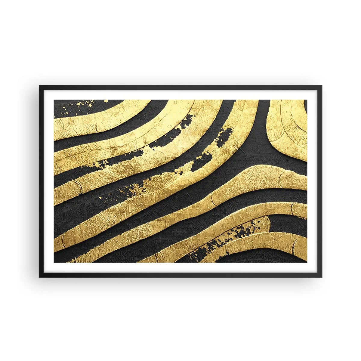 Póster en marco negro - Todo fluye - 91x61 cm