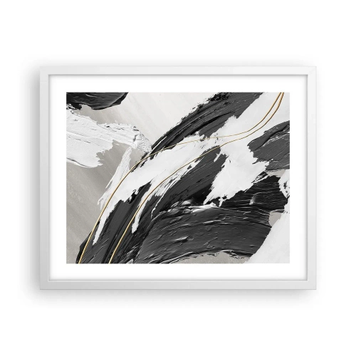 Póster en marco blanco - Abstracción con estilo - 50x40 cm