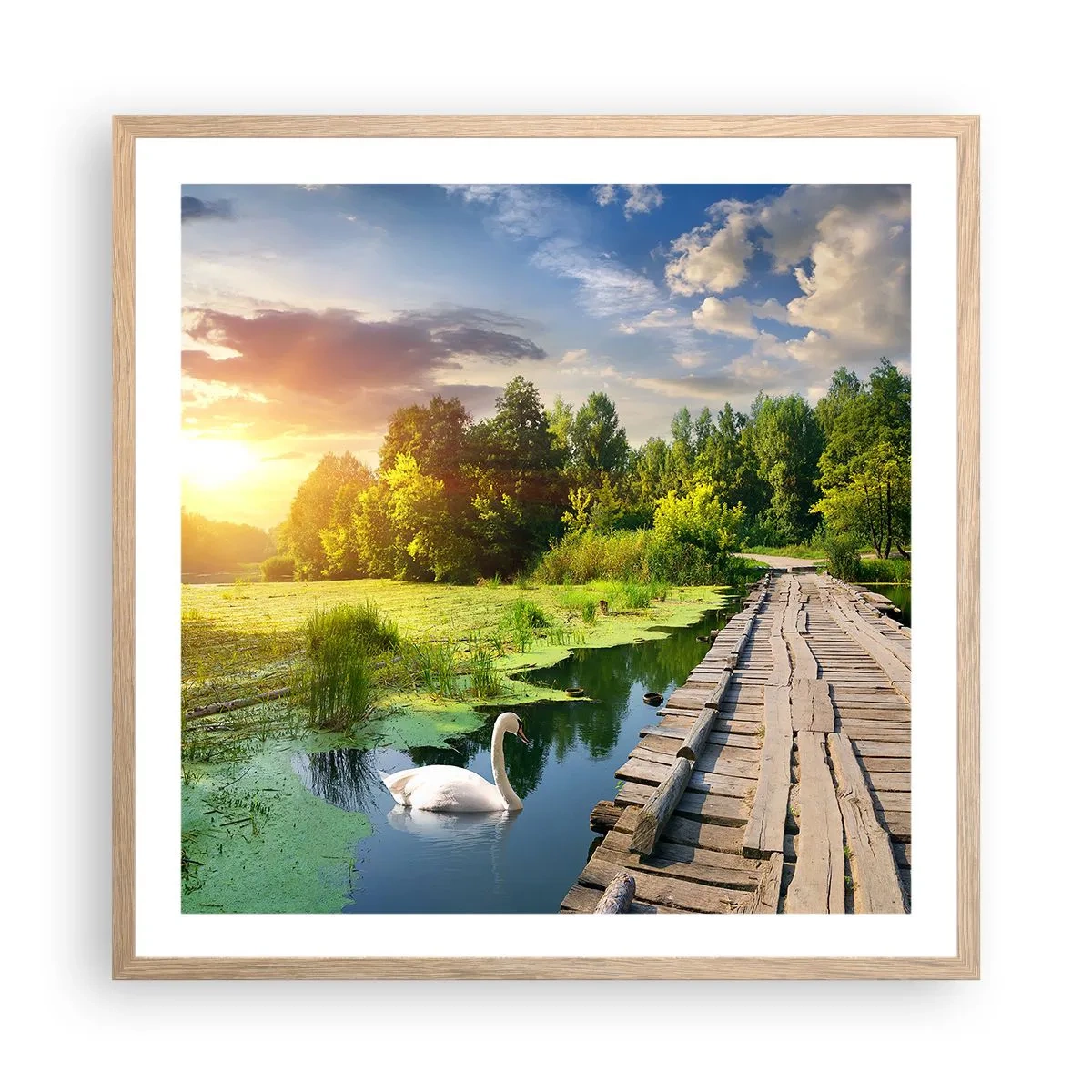 Póster en marco roble claro - Verano, verano en todas partes - 60x60 cm