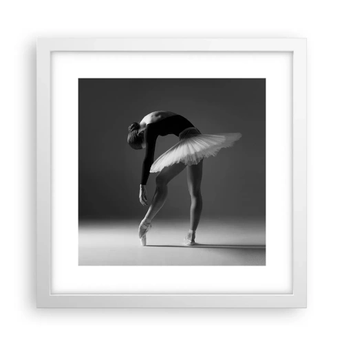Póster en marco blanco - Bella bailarina - 30x30 cm