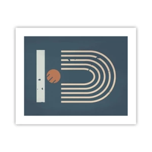 Póster - Geometría sobre azul marino - 50x40 cm