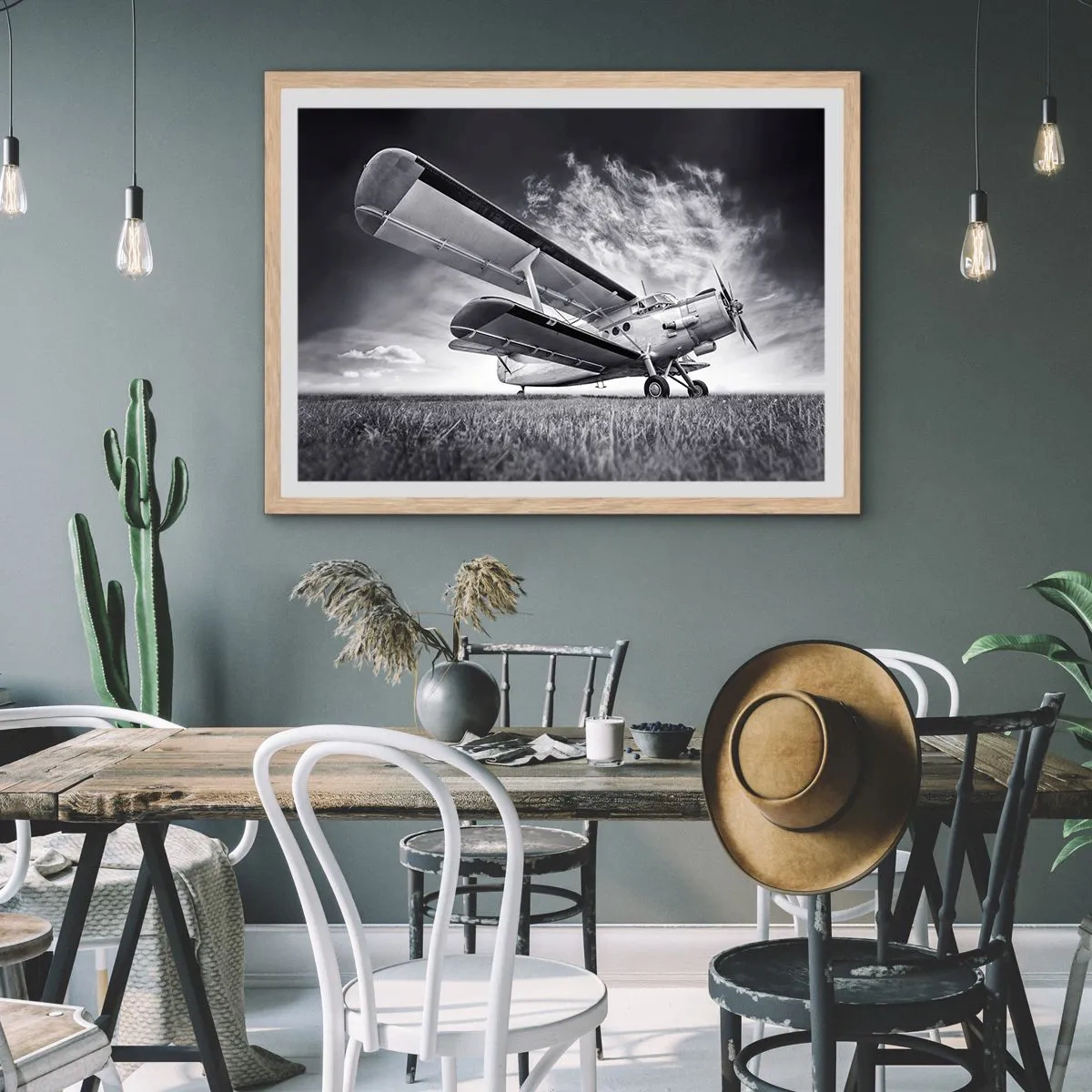 Póster en marco roble claro - El vagamundo alado - 70x50 cm