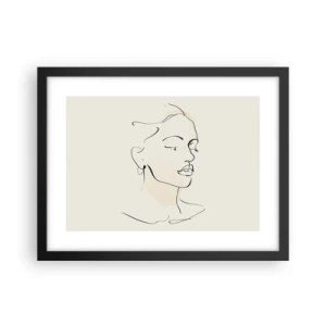 Póster en marco negro - Líneas que muestran seguridad - 40x30 cm