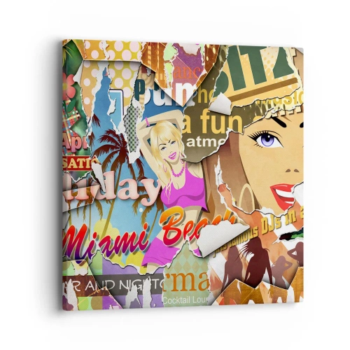 Cuadro sobre lienzo - Impresión de Imagen - Recuerdos de las vacaciones - 40x40 cm