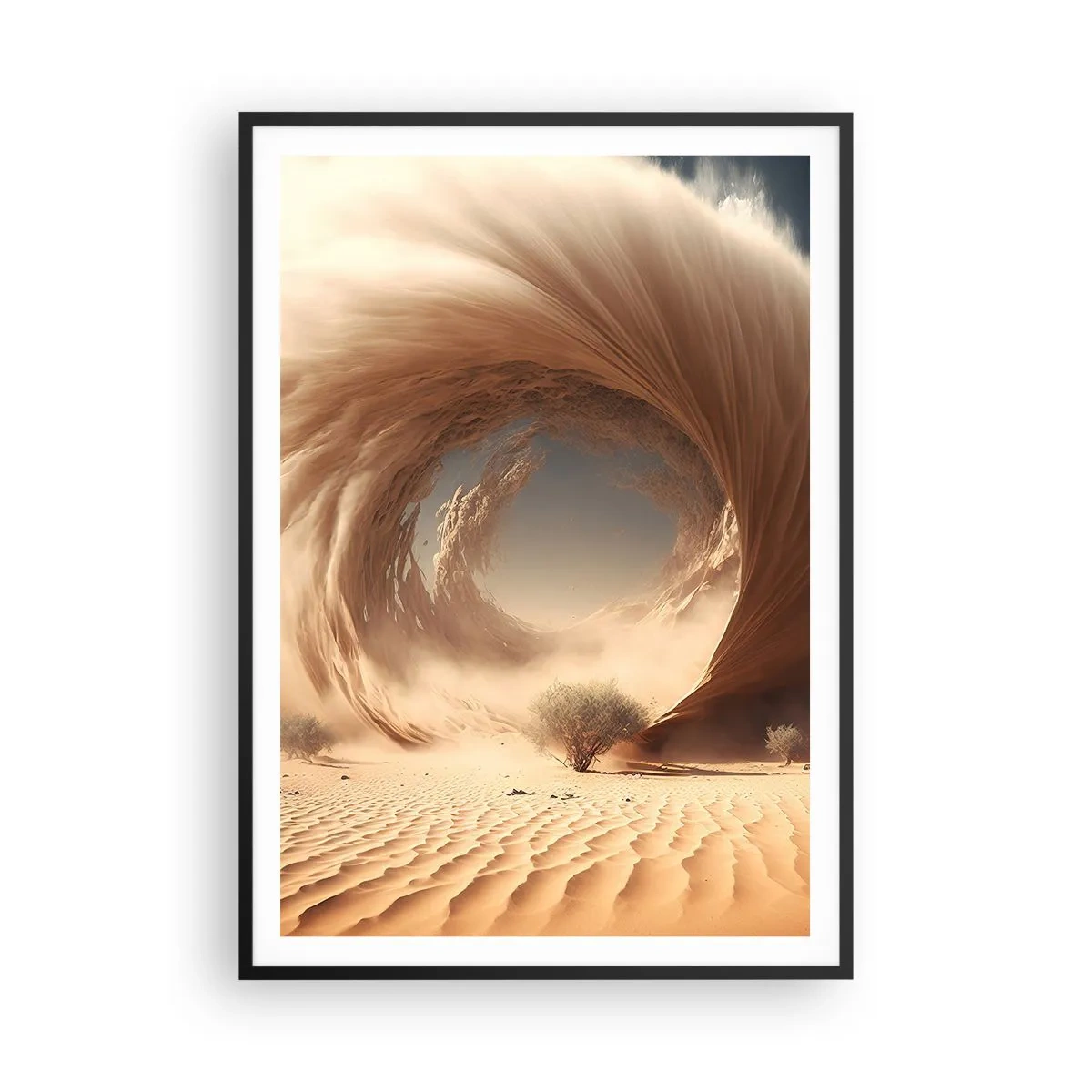 Póster en marco negro - Portal abierto - 70x100 cm