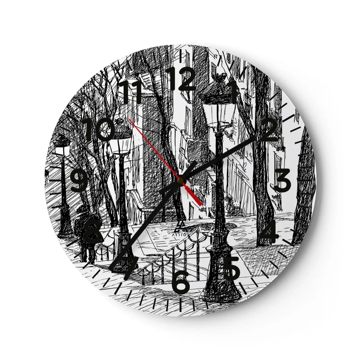 Reloj de pared - Reloj de vidrio - ¿Una historia de amor o de terror? - 40x40 cm