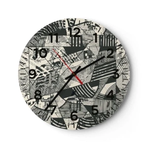 Reloj de pared - Reloj de vidrio - La dinámica del presente - 30x30 cm