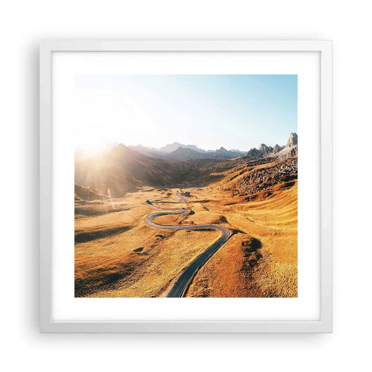 Póster en marco blanco - En un valle dorado - 40x40 cm