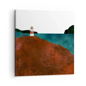 Cuadro sobre lienzo - Impresión de Imagen - Mirando al mar - 60x60 cm