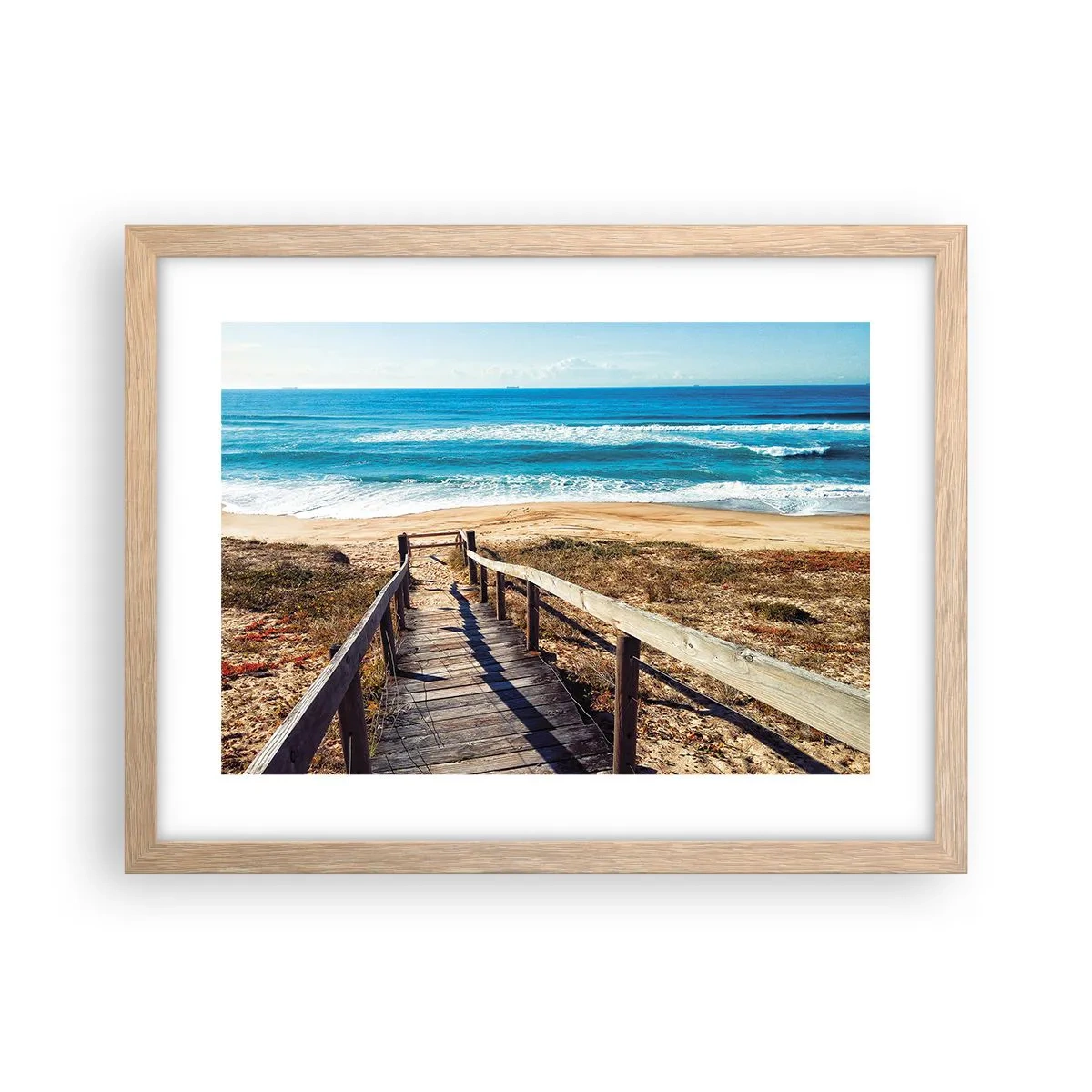 Póster en marco roble claro - ¡Corre! - 40x30 cm