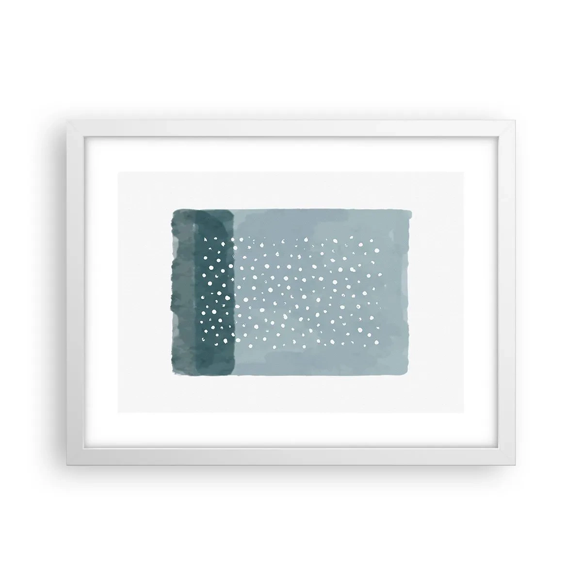 Póster en marco blanco - Creación sobre azul - 40x30 cm