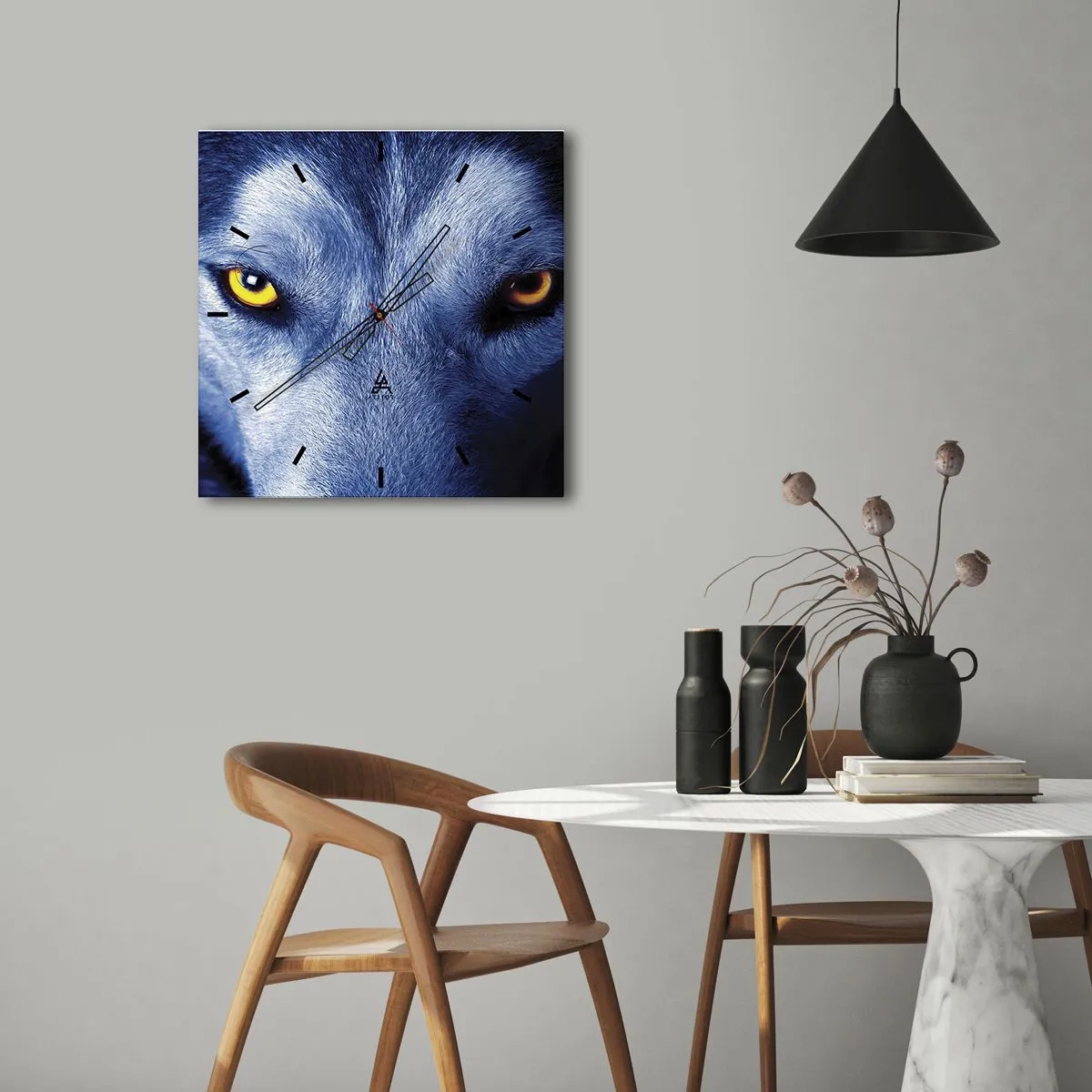 Reloj de pared - Reloj de vidrio - La mirada hipnótica - 30x30 cm