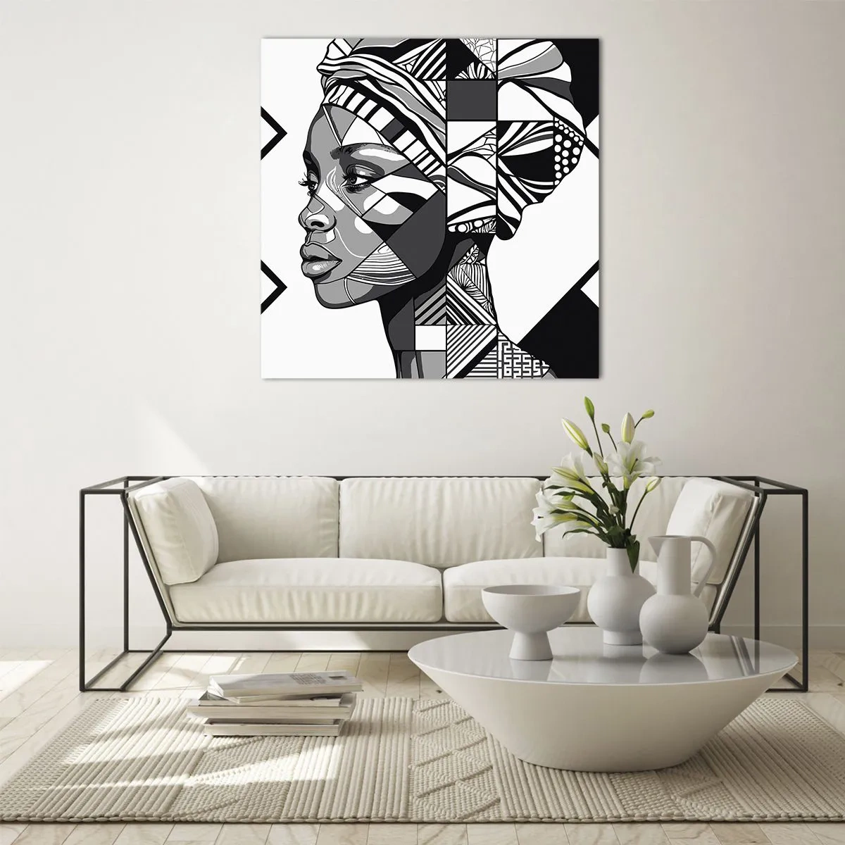 Cuadro sobre vidrio - Impresiones sobre Vidrio - Retrato étnico - 70x70 cm