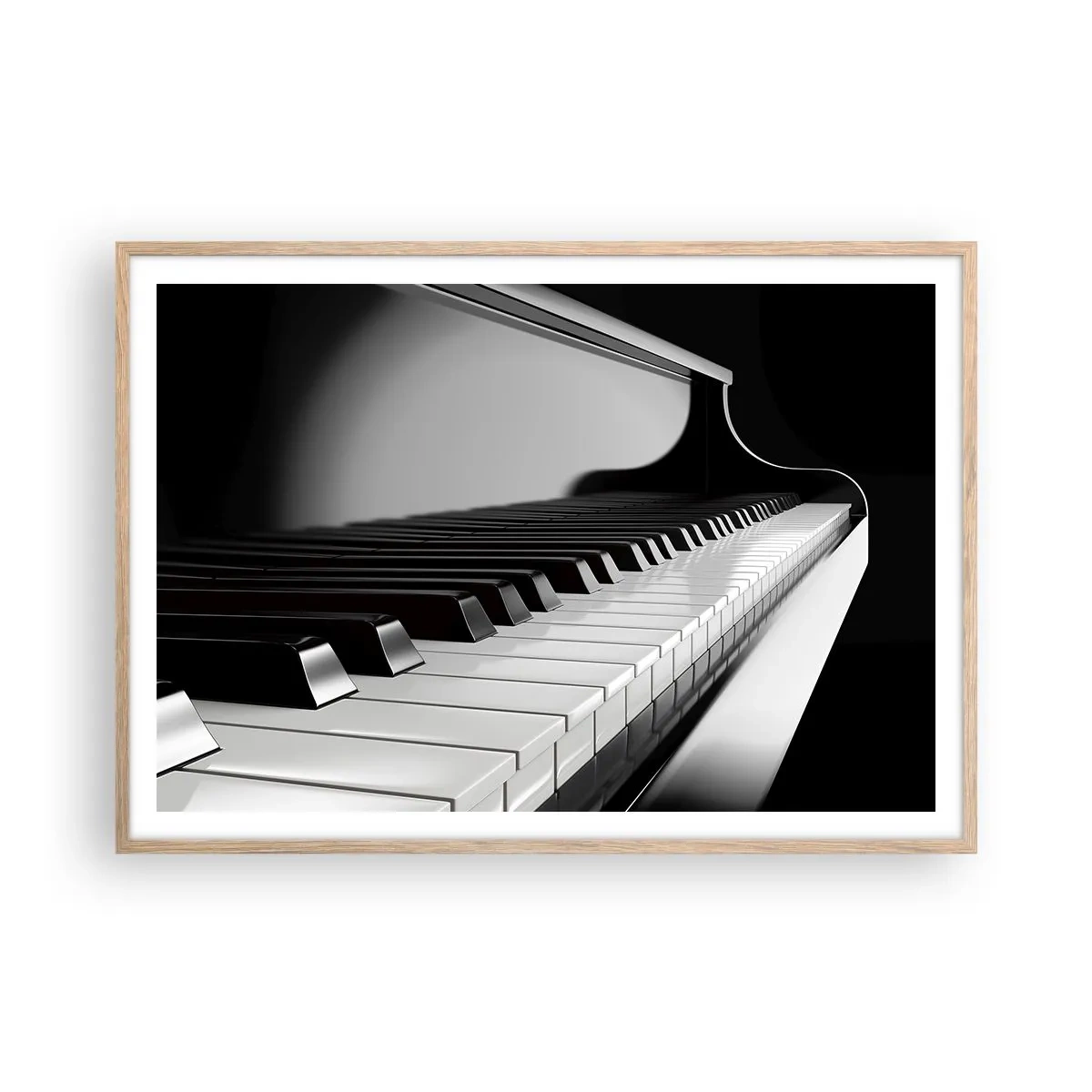 Póster en marco roble claro - Armonía musical - 100x70 cm