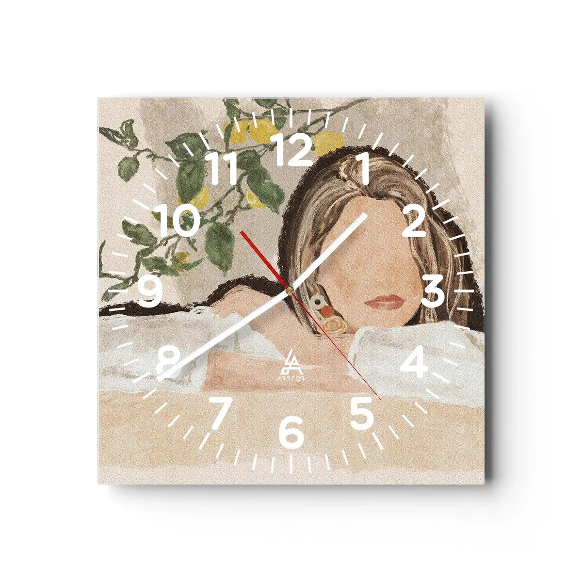Reloj de pared - Reloj de vidrio - La belleza del sur - 40x40 cm