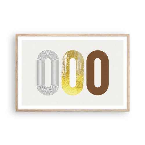 Póster en marco roble claro - ¡Ooo! - 91x61 cm