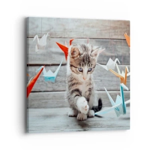 Cuadro sobre lienzo - Impresión de Imagen - La primera lección - 40x40 cm