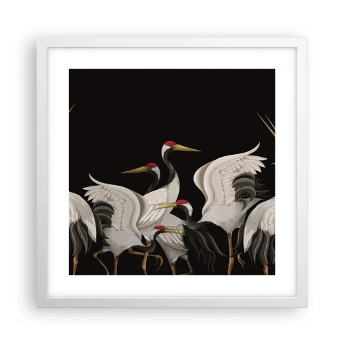 Póster en marco blanco - Asuntos de aves - 40x40 cm