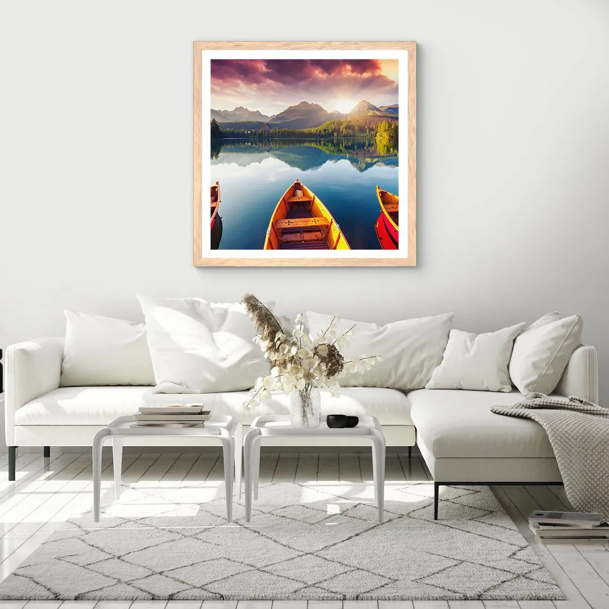 Póster en marco roble claro - Frente a la naturaleza - 30x30 cm