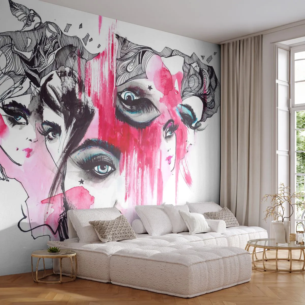 Fotomural Standard Eco - , - Ojo de mujer, cara de mujer, Pedazo - 200x140 cm