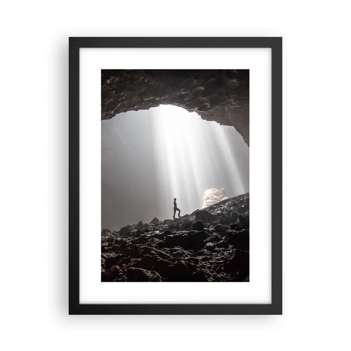 Póster en marco negro - Gruta luminosa - 30x40 cm