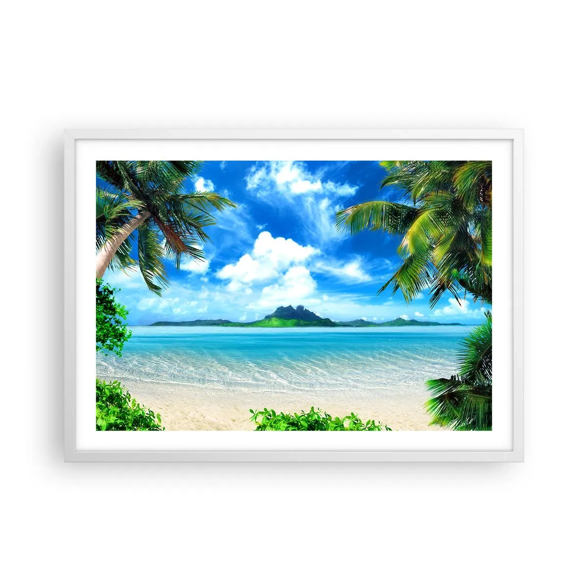 Póster en marco blanco - El azul de los trópicos - 70x50 cm