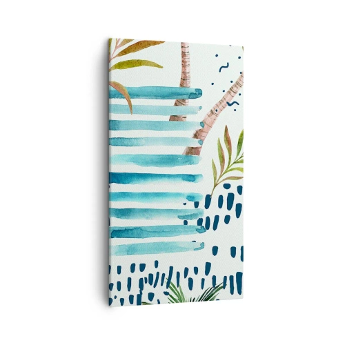 Cuadro sobre lienzo - Impresión de Imagen - Vacaciones bajo las palmeras - 45x80 cm