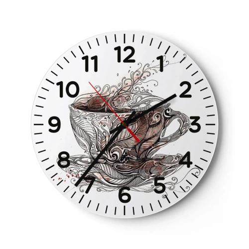 Reloj de pared - Reloj de vidrio - Té para todo - 30x30 cm