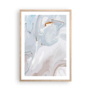 Póster en marco roble claro - Blanco fusión - 50x70 cm