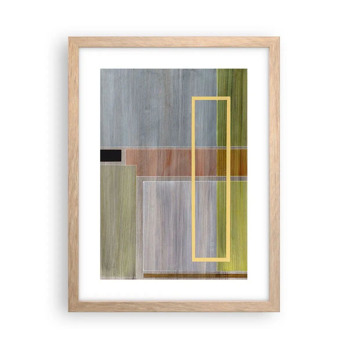 Póster en marco roble claro - Recto y tranquilo - 30x40 cm