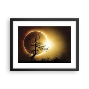 Póster en marco negro - Eclipse total - 40x30 cm