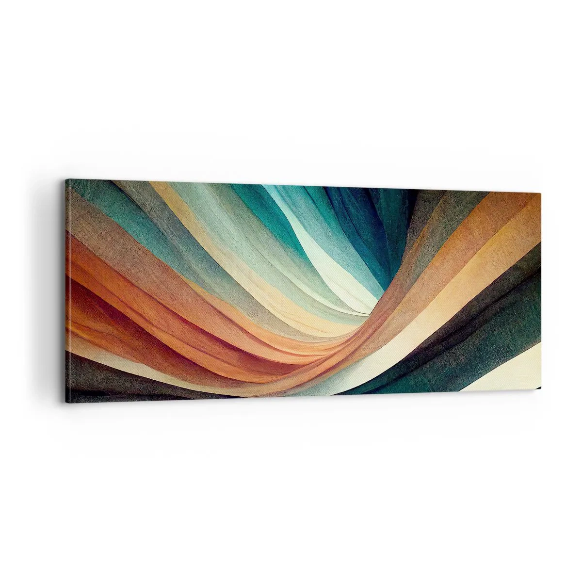 Cuadro sobre lienzo - Impresión de Imagen - Tejido de colores - 100x40 cm