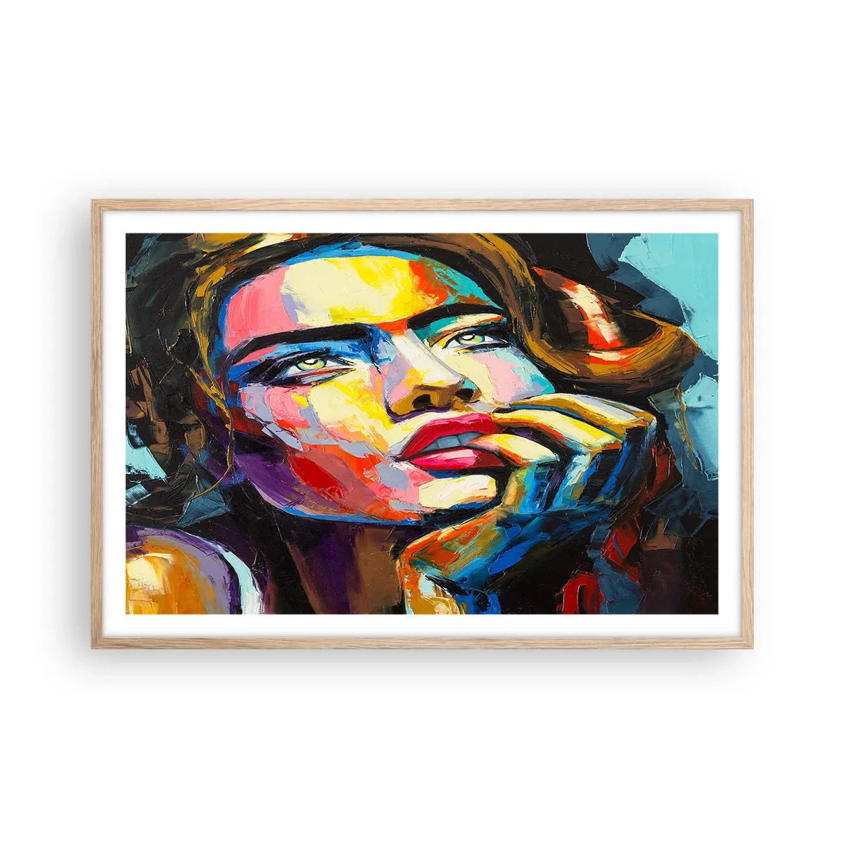 Póster en marco roble claro - Sueños - 91x61 cm