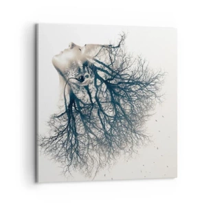 Cuadro sobre lienzo - Impresión de Imagen - Escuchando el susurro de un árbol - 60x60 cm