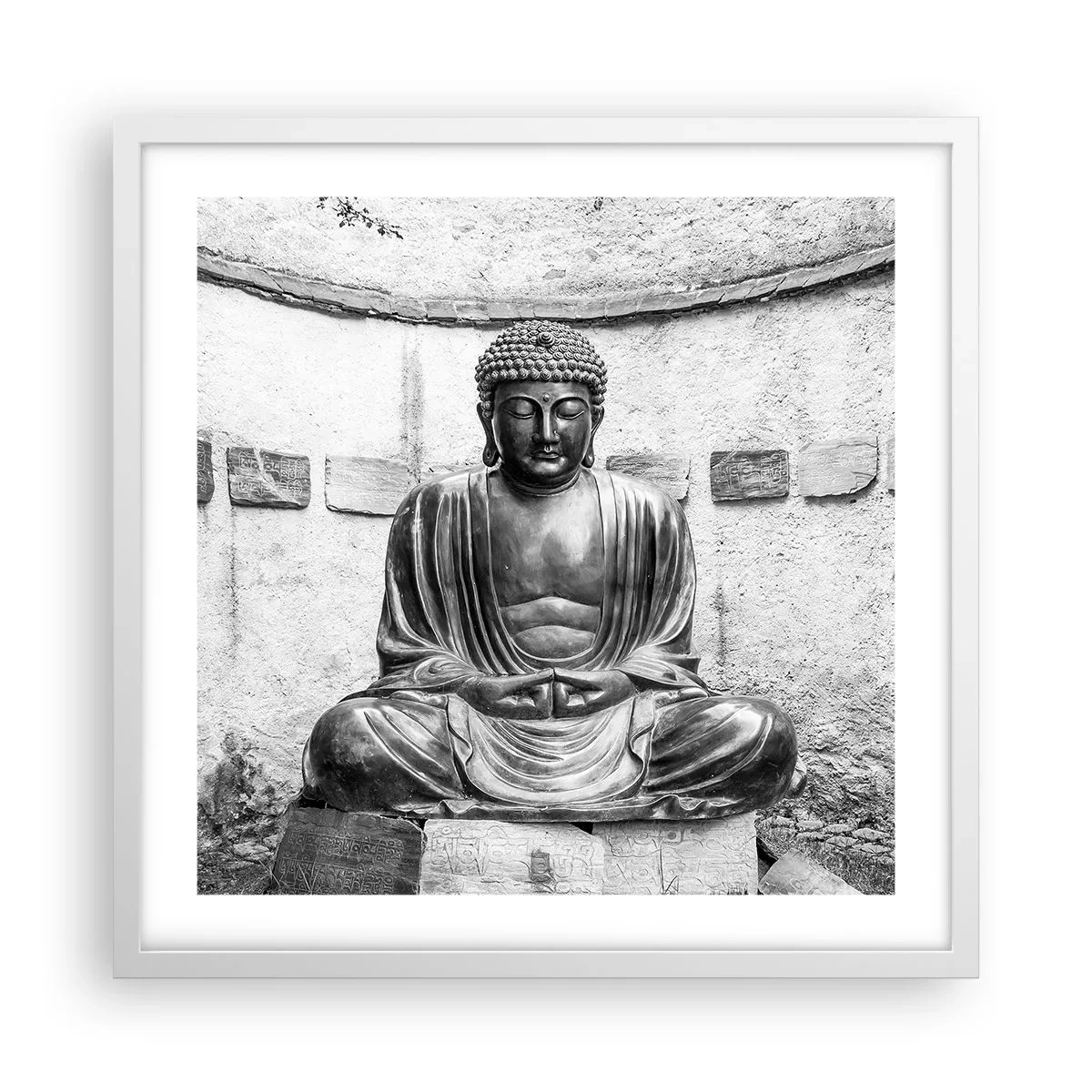 Póster en marco blanco - En la fuente de la paz - 50x50 cm