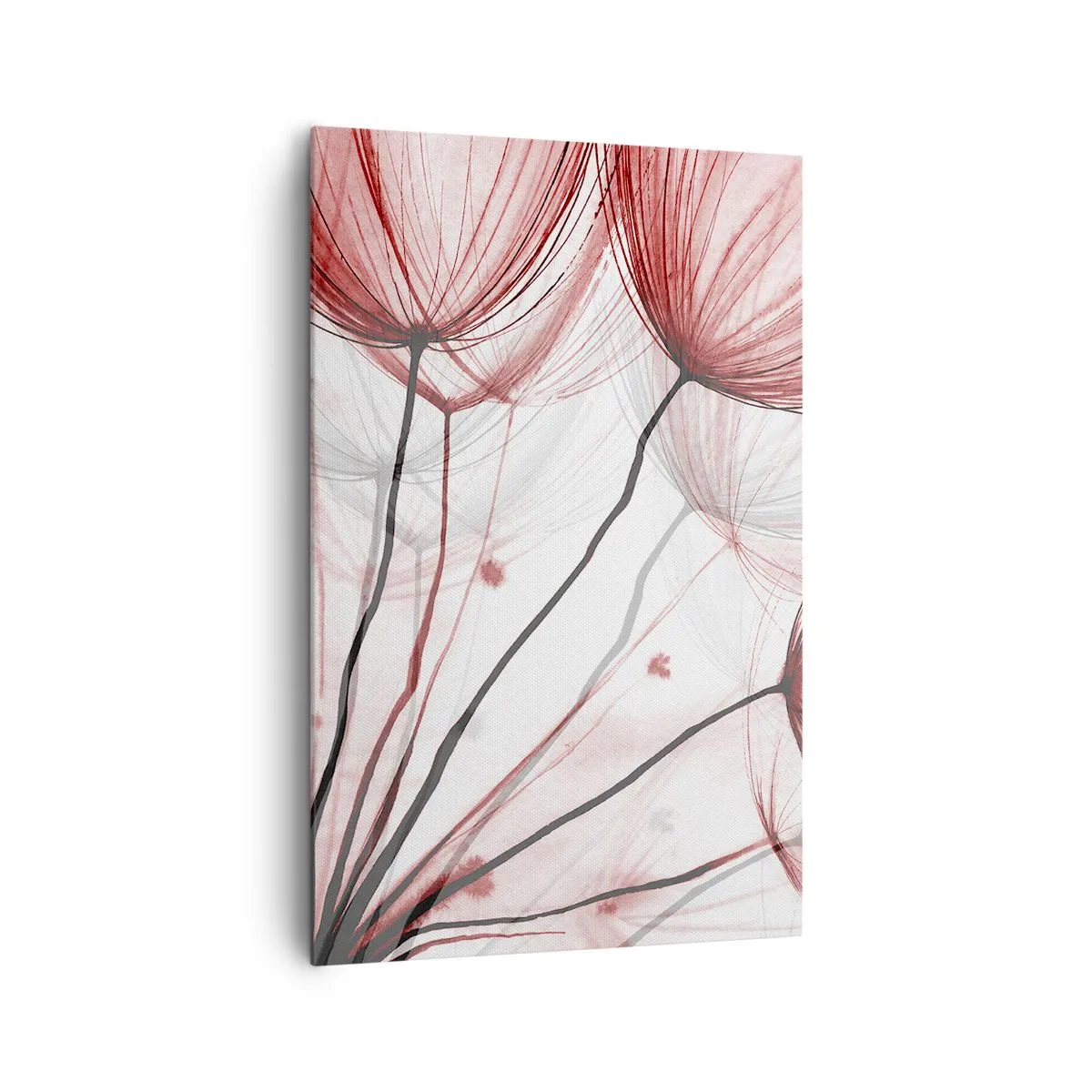 Cuadro sobre lienzo - Impresión de Imagen - Delicadas flores en tonos rojos sobre un fondo claro. - 80x120cm - Antes de partir - Decoración de pared moderna para salón y dormitorio ARTTOR