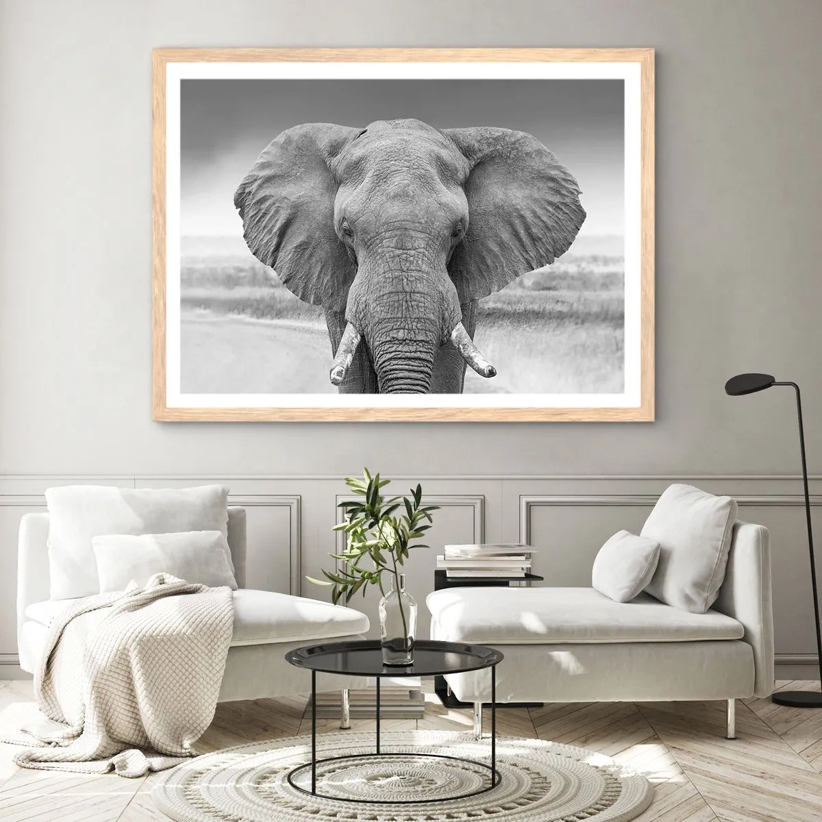 Póster en marco roble claro - Bienvenido a mi mundo - 91x61 cm