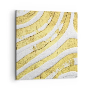 Cuadro sobre lienzo - Impresión de Imagen - Una composición en blanco y oro - 50x50 cm