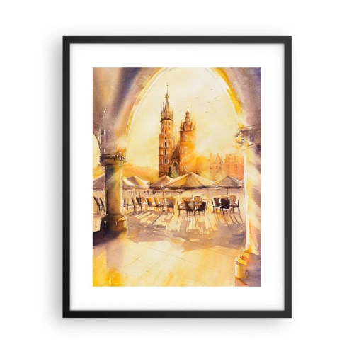 Póster en marco negro - Este sobre el mercado de Cracovia - 40x50 cm