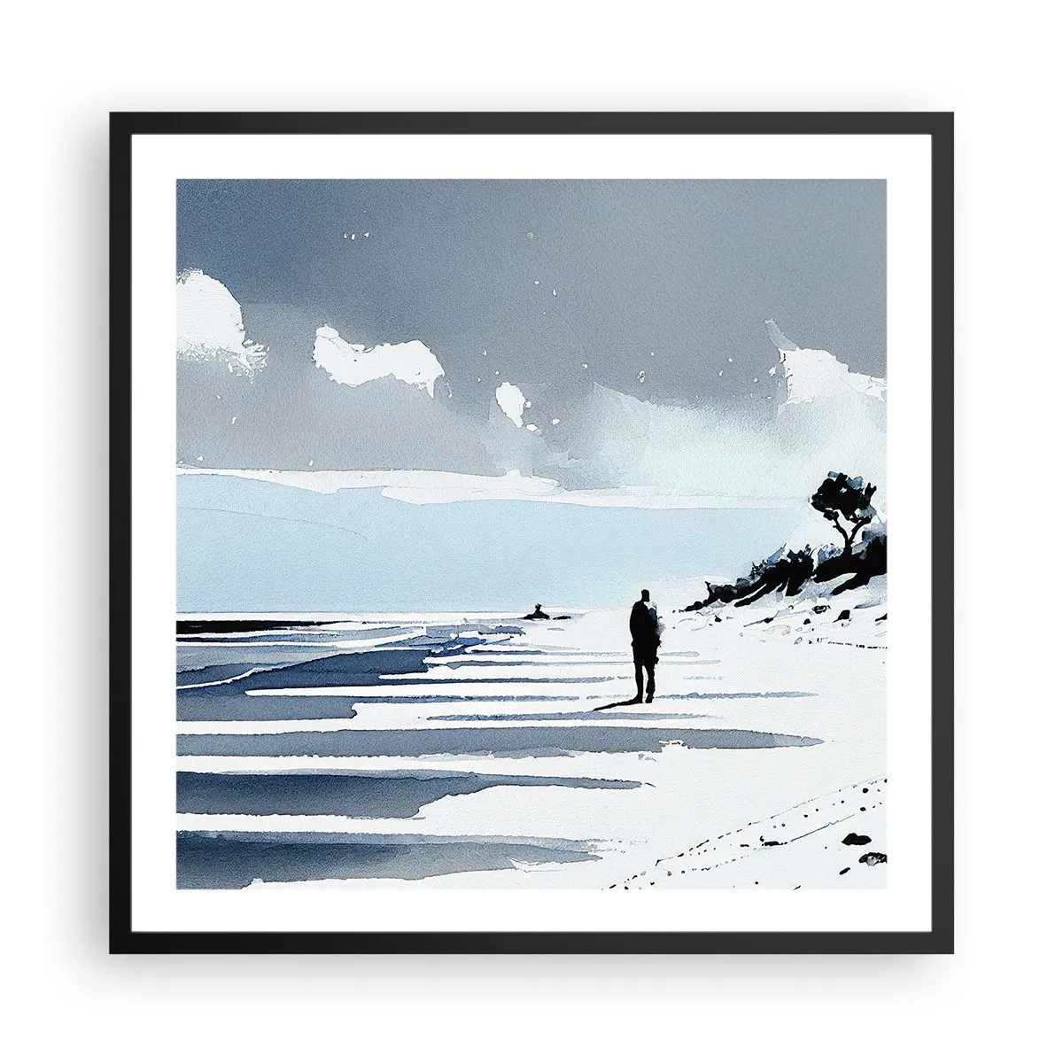 Póster en marco negro - Solo conmigo mismo - 60x60 cm